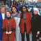 social workers gathered outside Arab-American support center